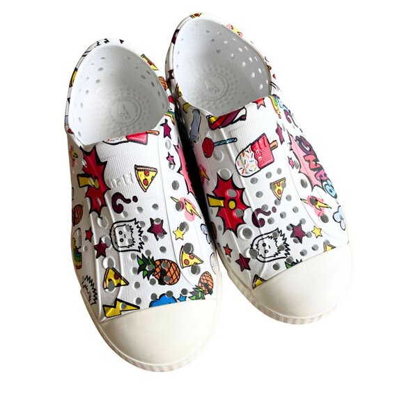 Native Jefferson Kids Toddlers Sandals Water Shoes, Emoji Graphic - Size 10 - Picture 1 of 10